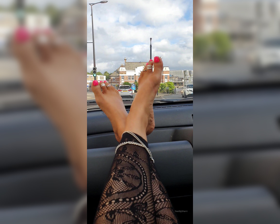 FeetBySherri aka feetbysherri OnlyFans - Feet on dash  car vibes !