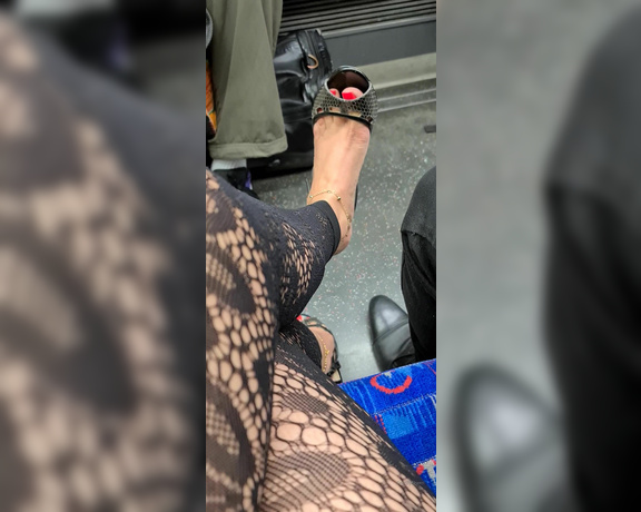 FeetBySherri aka feetbysherri OnlyFans - Shoe dangling my Jimmy Choos on the Jubilee Line, London Underground