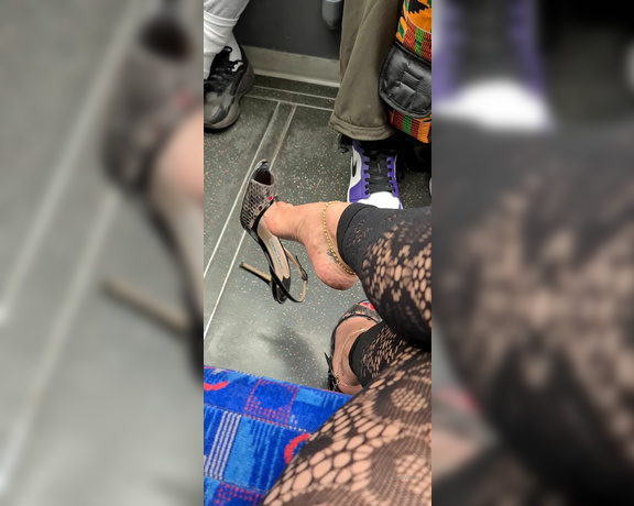 FeetBySherri aka feetbysherri OnlyFans - Shoe dangling my Jimmy Choos on the Jubilee Line, London Underground