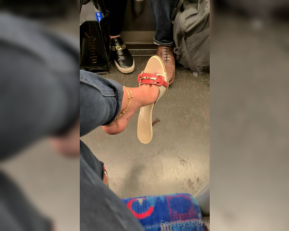 FeetBySherri aka feetbysherri OnlyFans - Shoe dangling on the Jubilee Line, London Underground