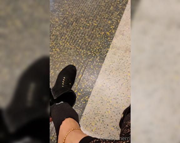 FeetBySherri aka feetbysherri OnlyFans - Taking my boots off on the train