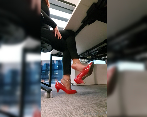 FeetBySherri aka feetbysherri OnlyFans - Red shoes and office vibes!