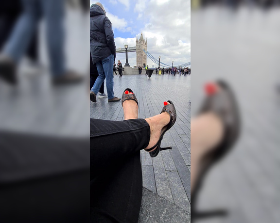 FeetBySherri aka feetbysherri OnlyFans - Just watching the world go by obviously Im dangling my Jimmy Choos