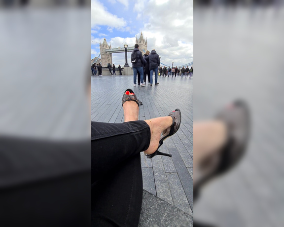 FeetBySherri aka feetbysherri OnlyFans - Just watching the world go by obviously Im dangling my Jimmy Choos