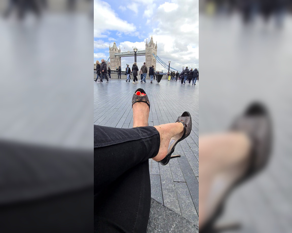 FeetBySherri aka feetbysherri OnlyFans - Just watching the world go by obviously Im dangling my Jimmy Choos