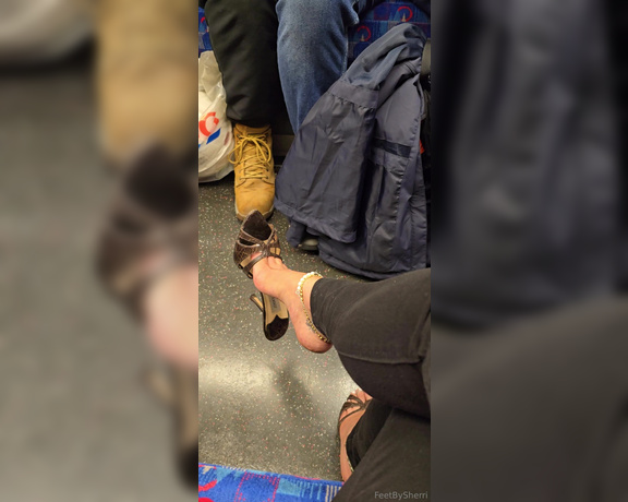 FeetBySherri aka feetbysherri OnlyFans - Teasing strangers on the train