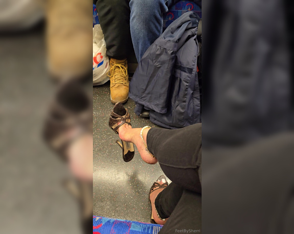 FeetBySherri aka feetbysherri OnlyFans - Teasing strangers on the train