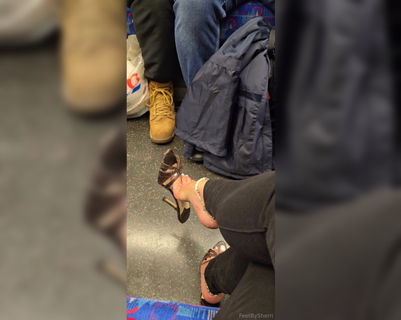 FeetBySherri aka feetbysherri OnlyFans - Teasing strangers on the train