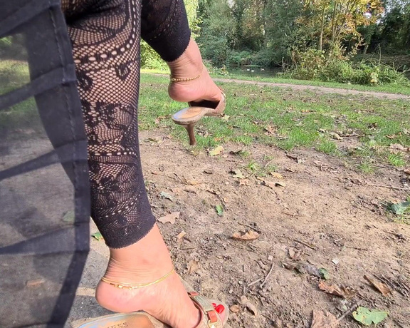 FeetBySherri aka feetbysherri OnlyFans - Shoe dangling in the park