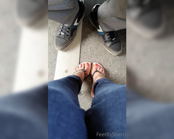 FeetBySherri aka feetbysherri OnlyFans - Playing footsie with stranger on the train