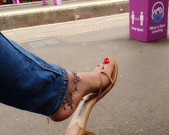 FeetBySherri aka feetbysherri OnlyFans - Train platform tease