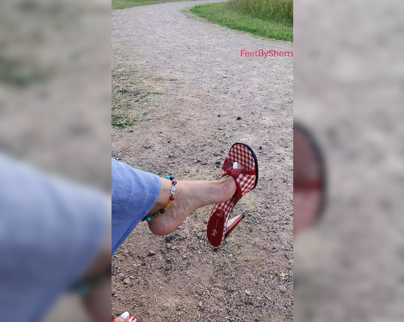 FeetBySherri aka feetbysherri OnlyFans - Shoe dangling in the countryside