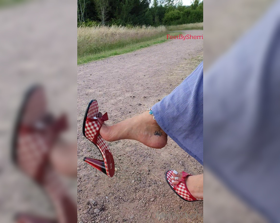 FeetBySherri aka feetbysherri OnlyFans - Shoe dangling in the countryside