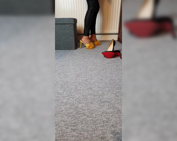 FeetBySherri aka feetbysherri OnlyFans - Yellow feathery heels