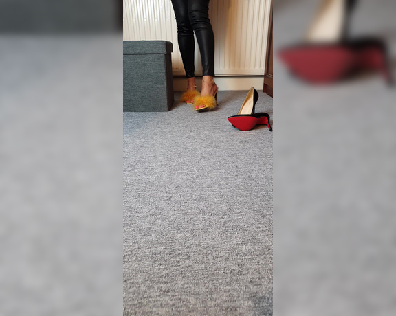 FeetBySherri aka feetbysherri OnlyFans - Yellow feathery heels