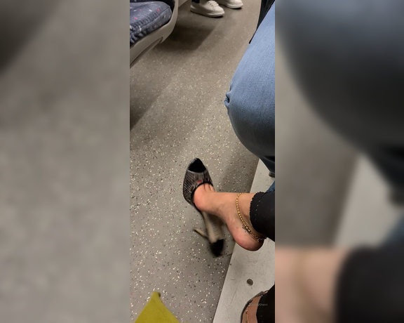 FeetBySherri aka feetbysherri OnlyFans - Dangling on the train in my Jimmy Choos