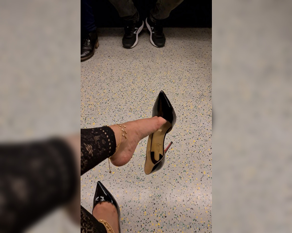 FeetBySherri aka feetbysherri OnlyFans - Dangling on the London Underground in my Loubous