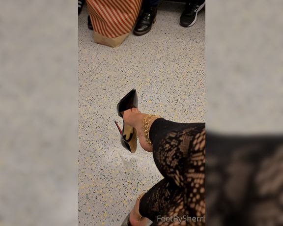 FeetBySherri aka feetbysherri OnlyFans - Dangling on the London Underground in my Loubous