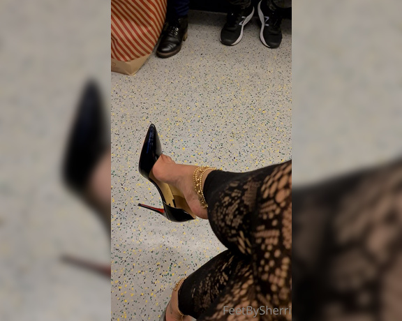 FeetBySherri aka feetbysherri OnlyFans - Dangling on the London Underground in my Loubous