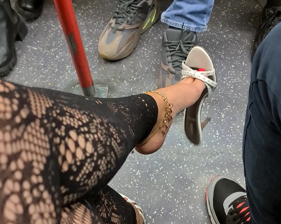 FeetBySherri aka feetbysherri OnlyFans - Dangling and teasing on the London Underground