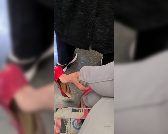 FeetBySherri aka feetbysherri OnlyFans - The famous Red shoes on the London Underground