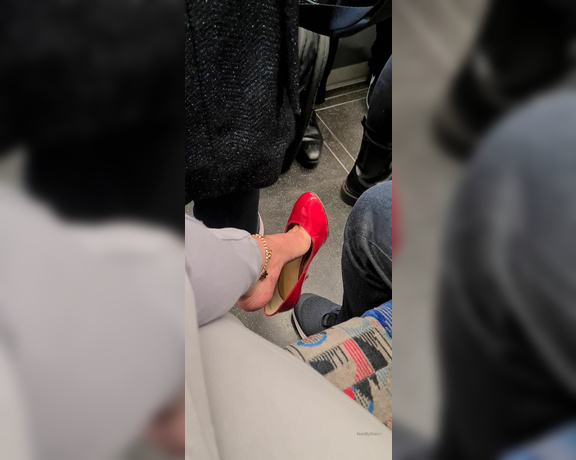 FeetBySherri aka feetbysherri OnlyFans - The famous Red shoes on the London Underground