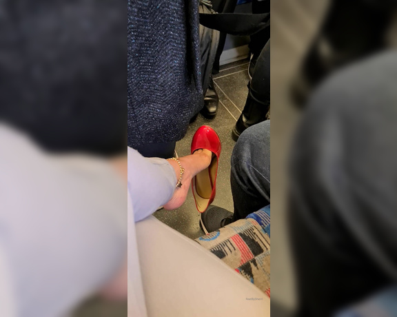 FeetBySherri aka feetbysherri OnlyFans - The famous Red shoes on the London Underground