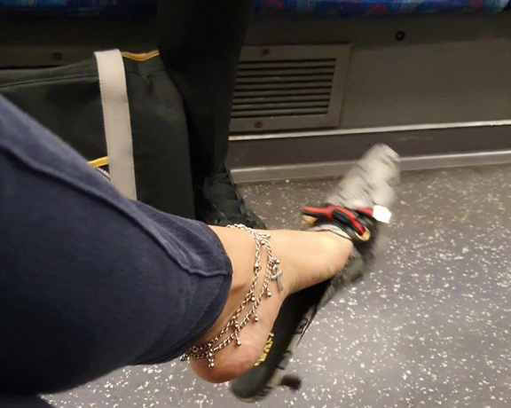 FeetBySherri aka feetbysherri OnlyFans - Gucci shoes on the London Underground