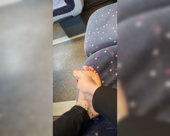 FeetBySherri aka feetbysherri OnlyFans - Lotioning feet on the train