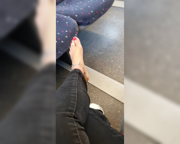 FeetBySherri aka feetbysherri OnlyFans - Lotioning feet on the train