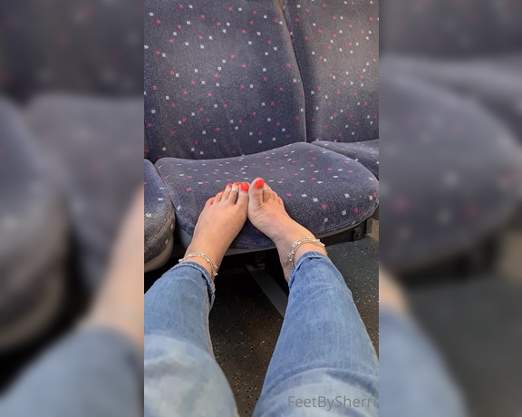 FeetBySherri aka feetbysherri OnlyFans - Train dangle and tease