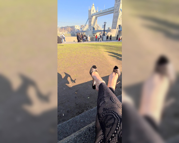 FeetBySherri aka feetbysherri OnlyFans - Teasing by Tower Bridge in my Jimmy Choo sling backs