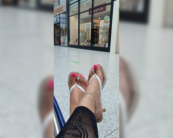 FeetBySherri aka feetbysherri OnlyFans - Public tease in shopping mall