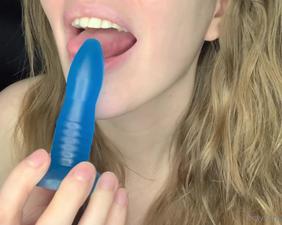 Jennaize aka jennaize OnlyFans - Licking a blue dildo
