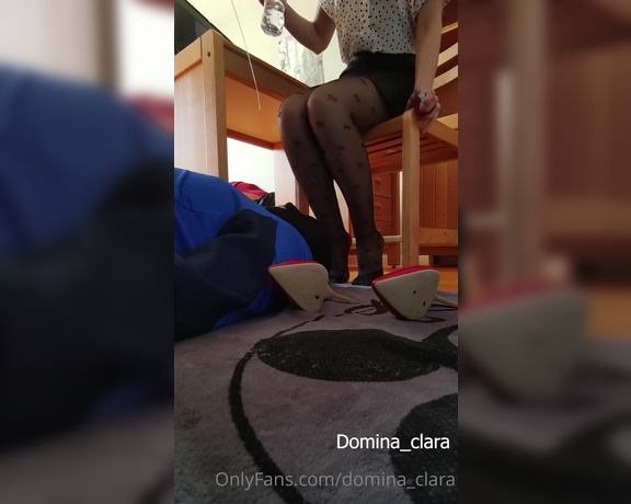 Domina_clara aka domina_clara OnlyFans - Drink it, clean ur mouth before to clean my feet again, asshole Good little foot