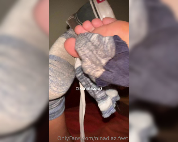 Nina’s Feet aka ninadiaz.feet OnlyFans - I hope that you have a big appetite today! Taking off my sneakers and stinky