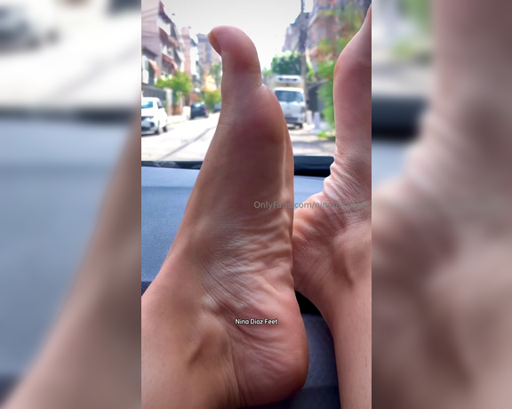 Nina’s Feet aka ninadiaz.feet OnlyFans - POV Your View in the Car! Imagine this little foot being your passenger Tell me!