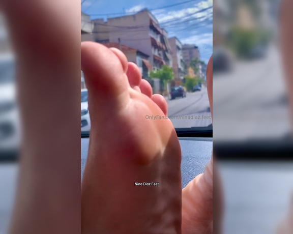 Nina’s Feet aka ninadiaz.feet OnlyFans - POV Your View in the Car! Imagine this little foot being your passenger Tell me!