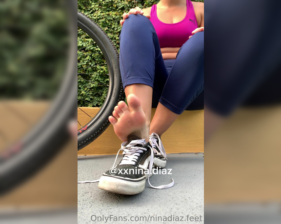 Nina’s Feet aka ninadiaz.feet OnlyFans - I went for a bike ride today and I came back with my feet stinky