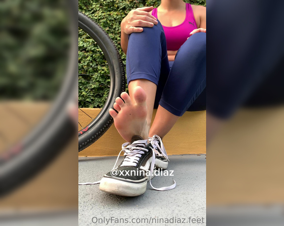 Nina’s Feet aka ninadiaz.feet OnlyFans - I went for a bike ride today and I came back with my feet stinky