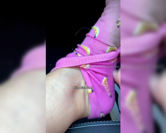 Nina’s Feet aka ninadiaz.feet OnlyFans - The best view is inside the car! My Stinky Feet and reek socks after