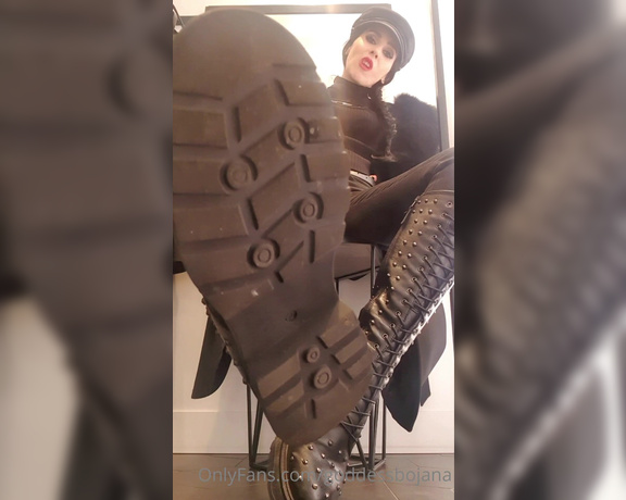 Goddess Bojana aka goddessbojana OnlyFans - LoserDirt from My boots is more valuable than you! Be grateful I am allowing you