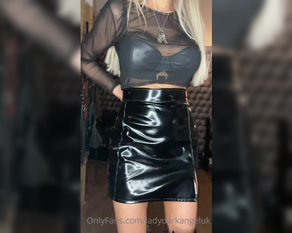 Lady Dark Angel aka Ladydarkangeluk Onlyfans - Leather bra See through top and pvc skirt