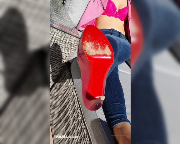 Fetish Liza aka fetishliza OnlyFans - Are you a good shoe licker My red soles and stiletto heels require your tongue