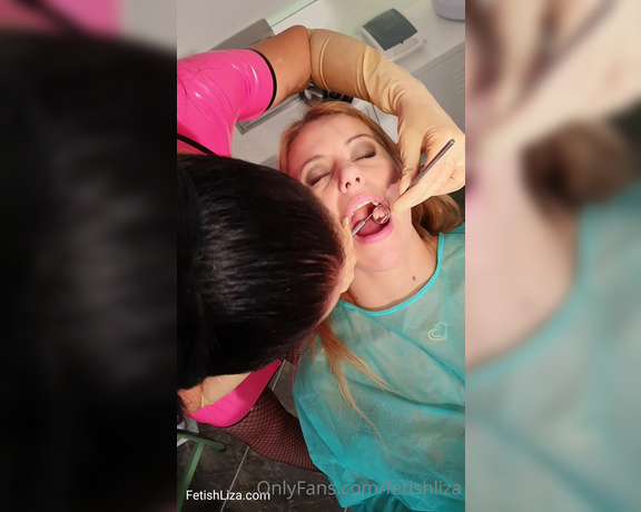 Fetish Liza aka fetishliza OnlyFans - Having a very naughty Nikki as my dental patient #latex #gloves #medical #dentist