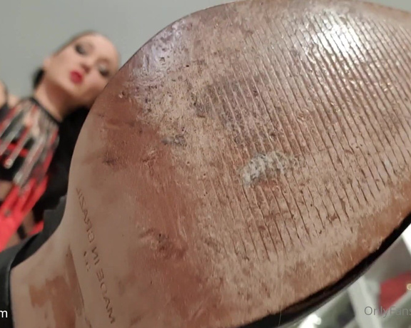 Fetish Liza aka fetishliza OnlyFans - As my boot slave, this is your view Now get to work and polish my leather