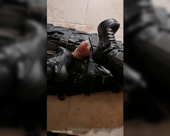 Fetish Liza aka fetishliza OnlyFans - Would your chastity cage start to strain as well #femdompov #boots #leather #chastity