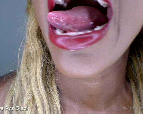 Mistress Ava Black aka missavablack OnlyFans - One long sexy tongue does a sexy drool dance With delicious slow motion tease and repeat