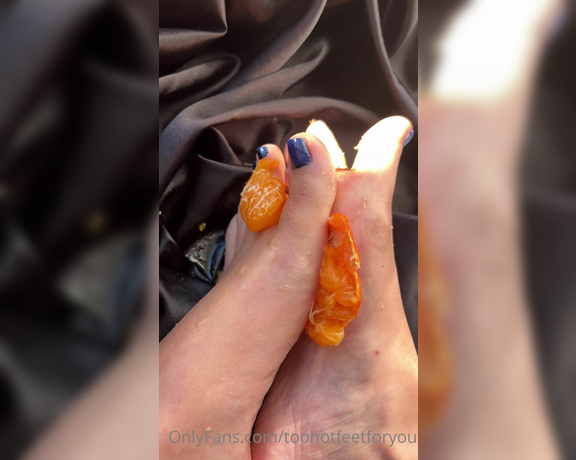 2hotfeet4you aka toohotfeetforyou OnlyFans - And, yeeees … Squeezing mandarin part