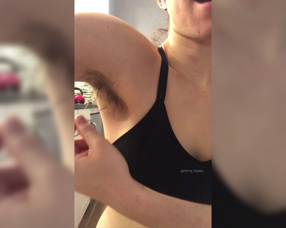 Hannah Hunt aka horny_hippie_ OnlyFans - Another sweaty workout Showing off how I glisten, from pits to pussy! Wish you were